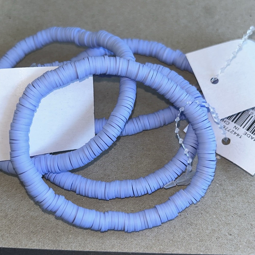 12 Individual Tagged Blue Beaded Friendship Bracelets W: 3 Different Designs NWT - Picture 6 of 9